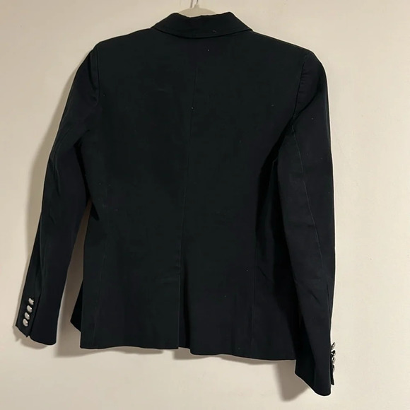 Lauren Ralph Lauren cotton petite blazer with silver buttons spring black dark - Picture 5 of 5